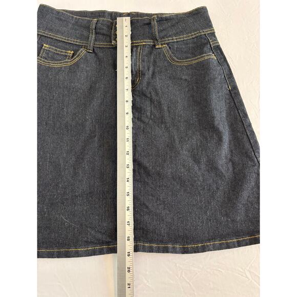 Be Girl Basic Women's Med Denim Skirt Dark Wash A-Line Country Cowgirl Western - Picture 8 of 9